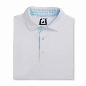 Men's Footjoy Lisle Golf Shirts White NZ-137683